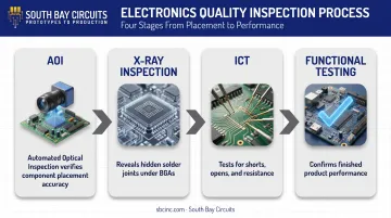 4-stage EMS quality testing and inspection process from AOI to functional testing