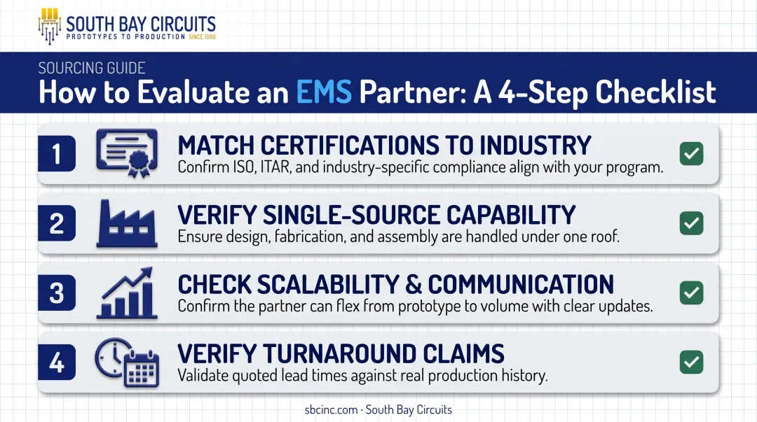 4-step checklist for selecting the right EMS contract manufacturing partner