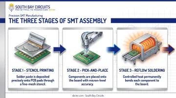 Surface mount technology assembly process from stencil printing to reflow