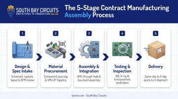 5-stage contract manufacturing assembly process flow from design to delivery