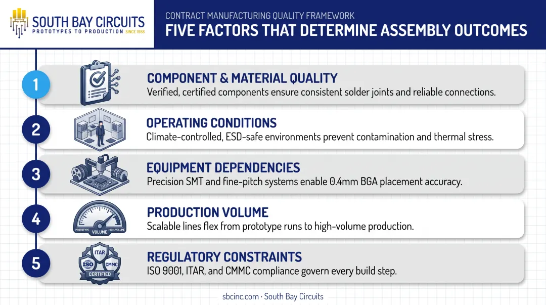 Five key factors affecting contract manufacturing assembly project outcomes