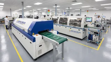 SBC reflow oven and wave soldering equipment on production floor