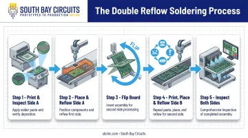 5-step double reflow soldering process for double-sided SMT boards