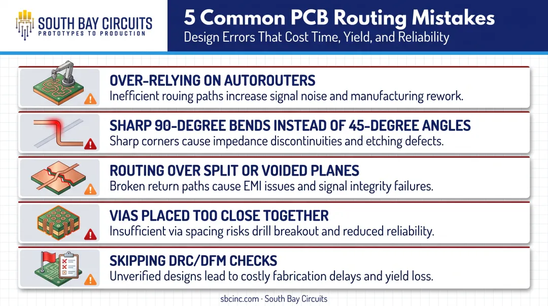 5 common PCB routing mistakes and their design impacts