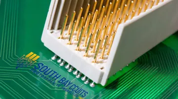 Press-fit connector installed on multilayer backplane PCB assembly