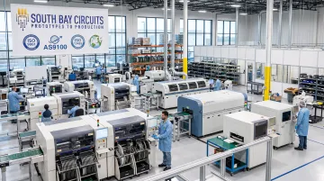 South Bay Circuits manufacturing facility production floor with active equipment