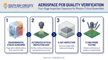 Four-step aerospace PCB quality verification and testing process flow