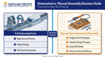 Decision criteria comparing full automated PCB line versus manual assembly