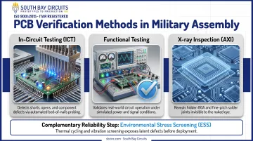 PCB verification methods ICT functional testing X-ray inspection process