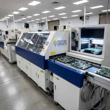 PCB assembly line with automated inspection