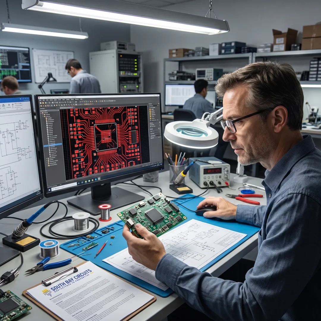 PCB designer creating a production-ready layout