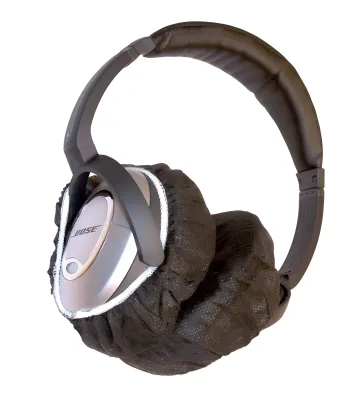 Large Sanitary Disposable Headphone Covers (Black), Bag of 100