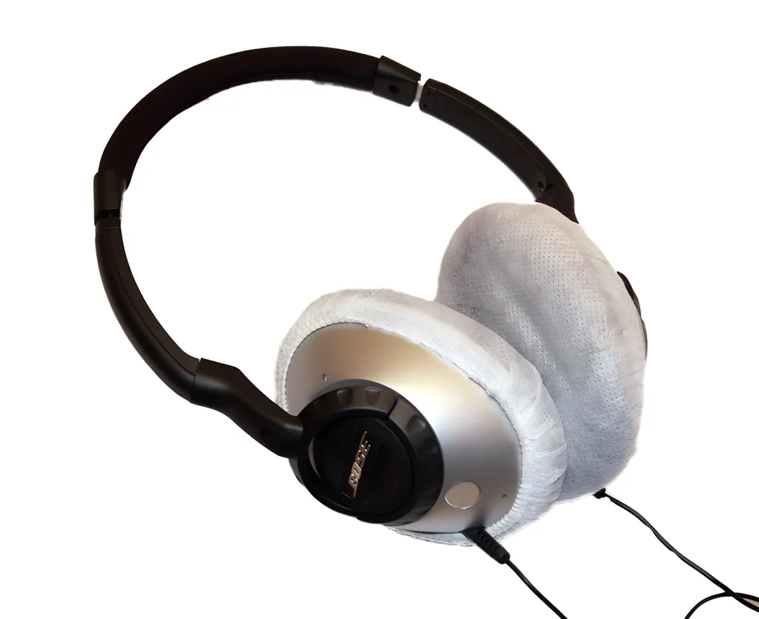 Large Sanitary Disposable Headphone Covers (White), Bag of 100