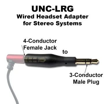3.5mm 3-Conductor (Male Plug) to 3.5mm 4-Conductor (Female Jack) Headset Adapter | Wholesale Headset Adapters - Quality Connectors for All Devices