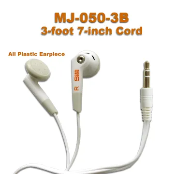 Economical Stereo Earbuds w/ 3 ft 7 inch cord | Affordable Plastic Disposable Headphones | Wholesale/Bulk Purchase