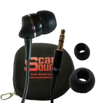 1-BUD-Gold Single-Ear Stereo Earbud (Black) w/3 Eartips and Case