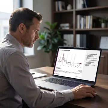 Adviser preparing branded market insight slides