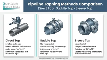 Comparison of direct saddle and sleeve water main tapping methods