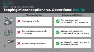 Common water main tapping misconceptions compared against operational reality