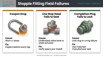 Three common stopple installation failure types causes and field fixes comparison