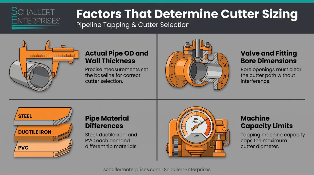 Four key factors influencing hot tap cutter size selection