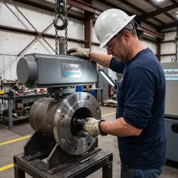 Technician preparing line stop equipment for pipeline work