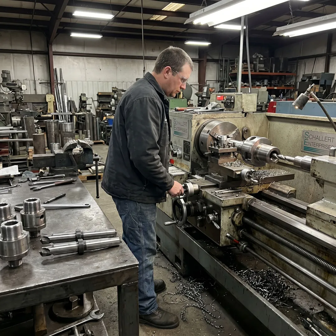 machinist fabricating pipeline equipment