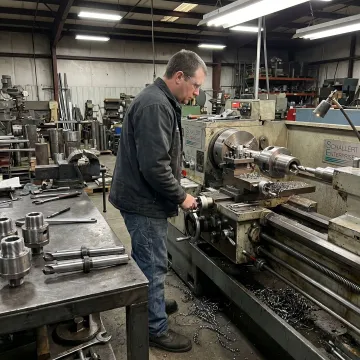 machinist fabricating pipeline equipment