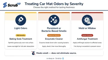 Car floor mat odor treatment comparison guide light persistent and mold odors