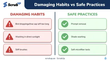 Habits and products that damage ceramic coating comparison chart