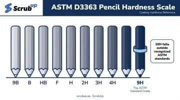 ASTM pencil hardness scale from 9B to 9H explained