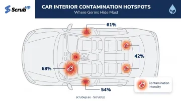 Bacterial contamination hotspots on car steering wheel gear shifter door handles