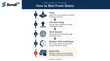 4-step correct blotting technique for fresh fish stains on car upholstery