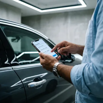 Customer booking a mobile car wash on a phone