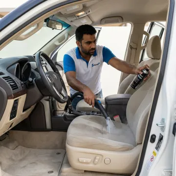 Mobile car odor removal service cleaning vehicle interior