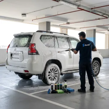 Toyota Prado mobile car wash in Dubai