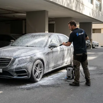 Mobile touchless car wash service in Dubai
