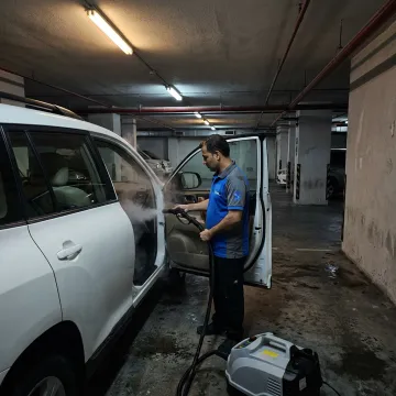 Mobile steam car cleaning in Karama, Dubai