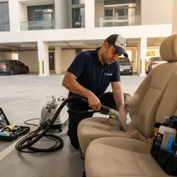 Mobile car stain removal in Dubai