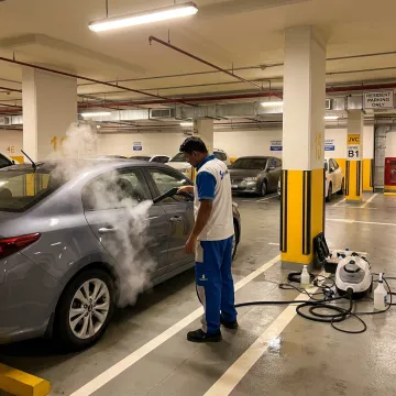 Mobile steam car wash in JVC Dubai