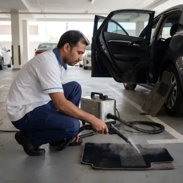 Steam Cleaning Services for Car Floor Mats in Dubai