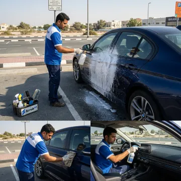 Detailing products applied to a car
