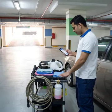 Booking mobile car detailing with a promo code