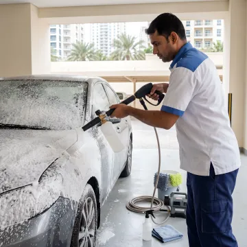 Detailing products applied to a car