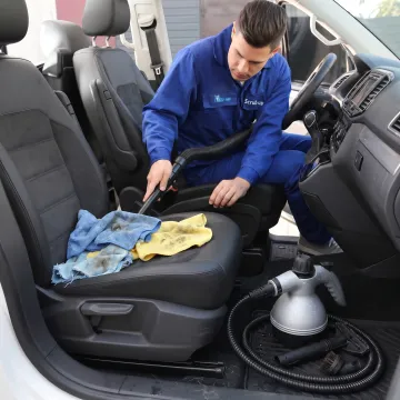 Freshly detailed car cabin with clean seats