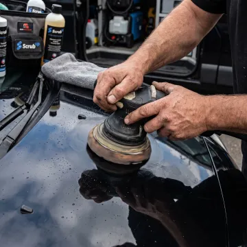Car receiving professional exterior detailing