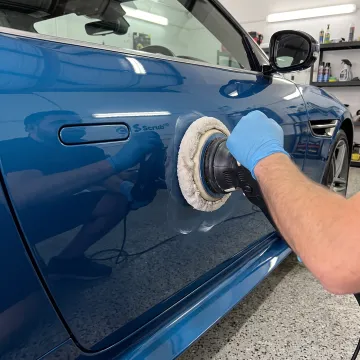 Glossy polished car paintwork
