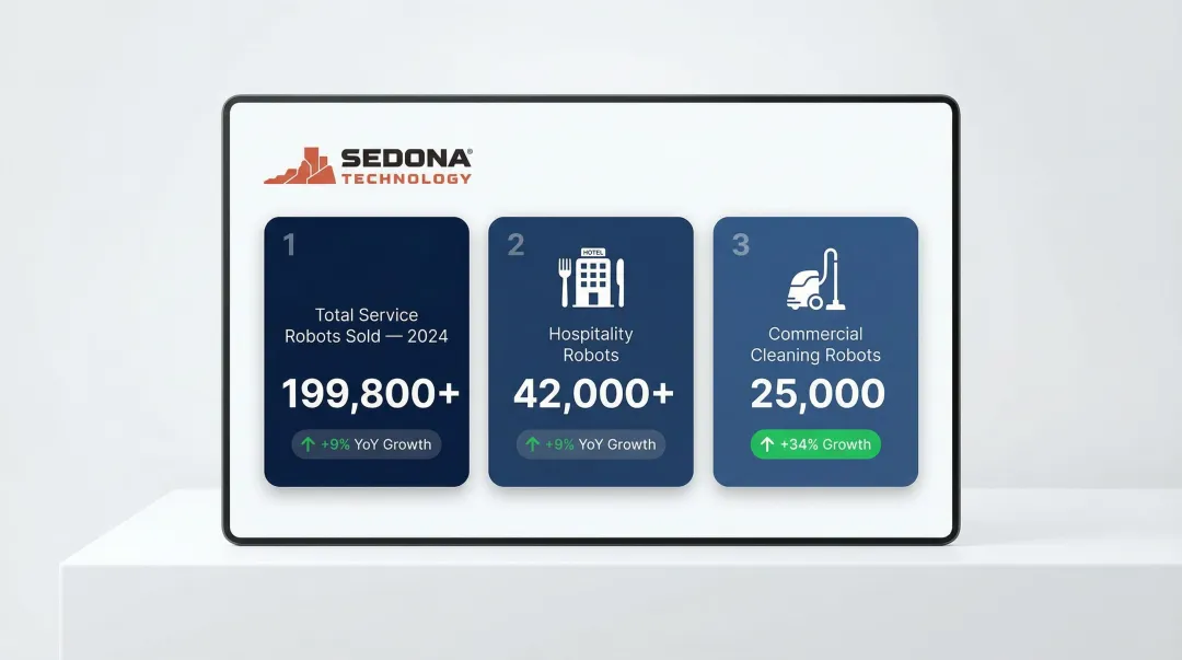 Professional service robot sales growth statistics by category in 2024