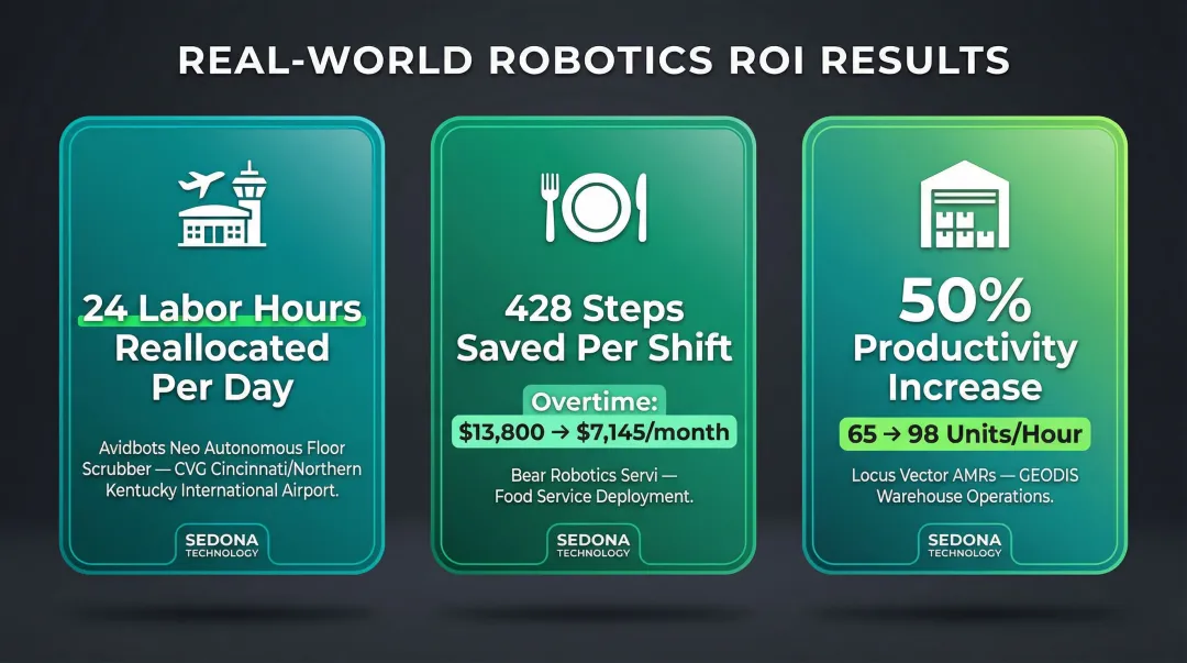 Service robot real-world performance statistics across hospitality food and warehouse industries