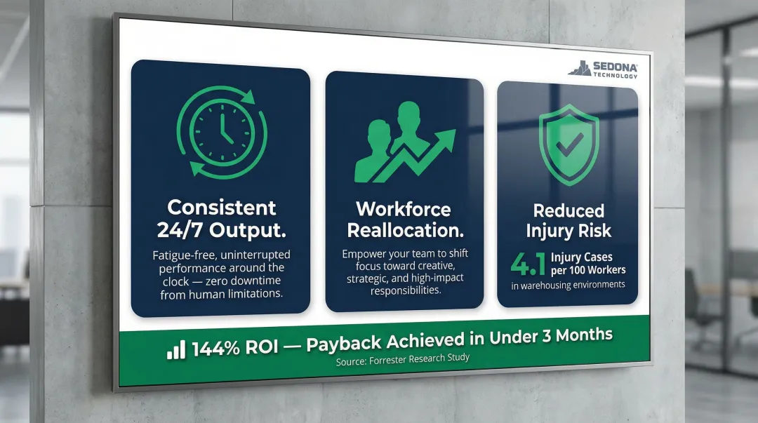 Three key benefits of service robots productivity labor reallocation and safety infographic